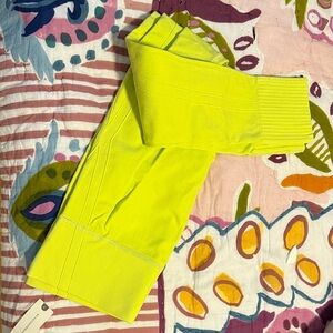 Anthropologie Neon Lime Ribbed Leggings